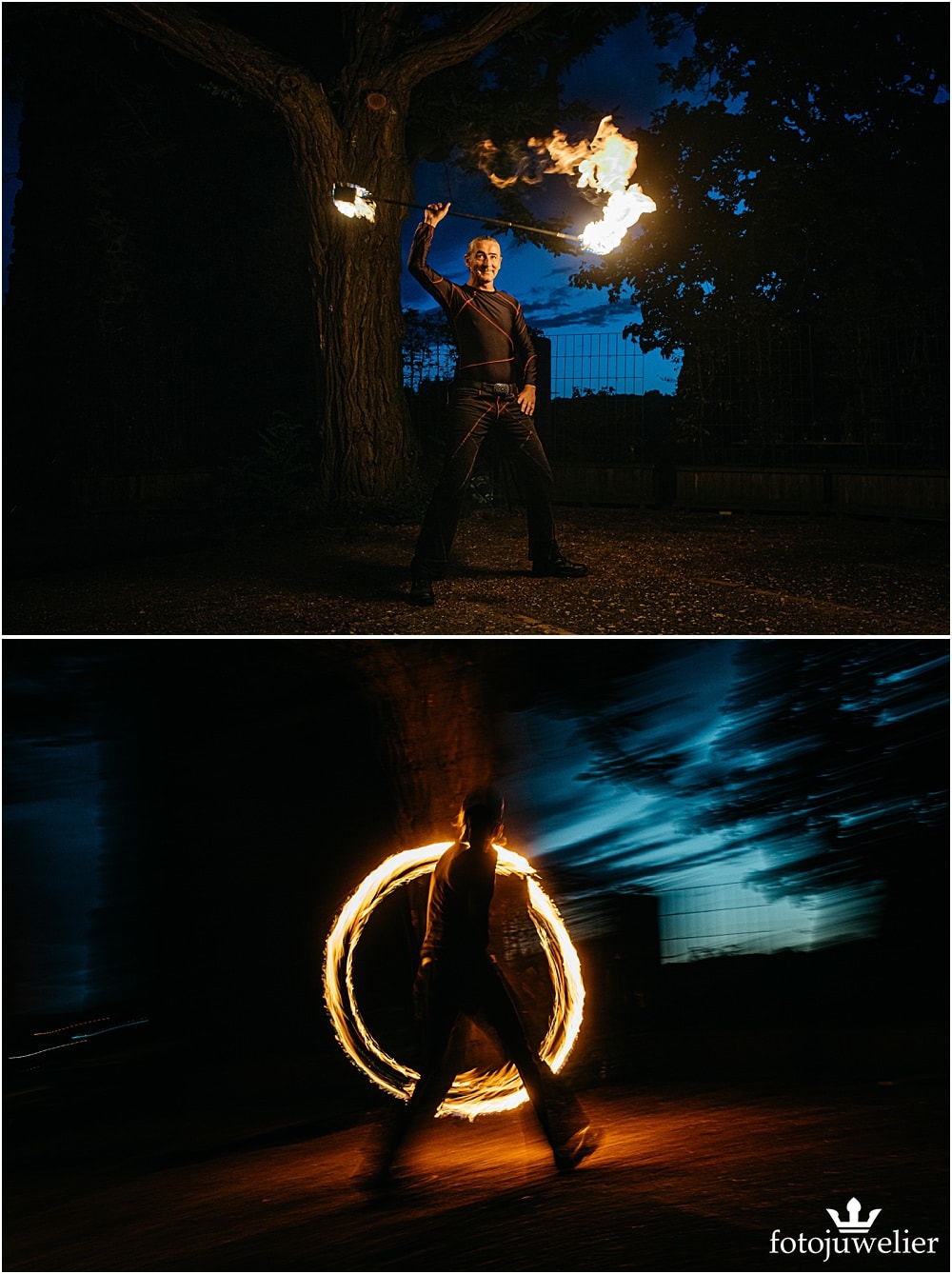 Eventfotos - Feuershow und LED-Show Eventfotos vom Eventfotograf - Feuershow "Der Lemmi" - Mann mit Fackelstab